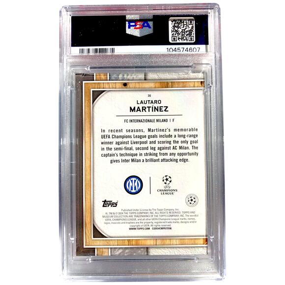 2023 Topps Museum Collection UCC Gold #36 Lautaro Martinez Inter Milan /50 PSA 9 - Picture 2 of 5
